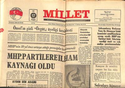 Millet Gazetesi 17 Şubat 1976 - MHPnin 10 Yıl Önce Ortaya Attığı Prensipler Benimsendi GZ102672 - 1