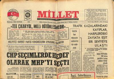 Millet Gazetesi 18 Ağustos 1975 - 12 Ekim Seçimleri Solun Mukadderatını Tayin Edecek GZ81511 - 1