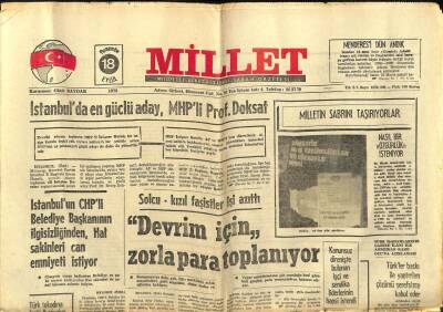 Millet Gazetesi 18 Eylül 1975 - Devrim İçin Zorla Para Topluyorlar GZ104159 - 1