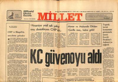 Millet Gazetesi 18 Ocak 1978 - KC Güvenoyun Aldı GZ89736 - 1