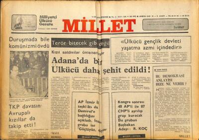 Millet Gazetesi 19 Ekim 1978 - MSP Hakkında Soruşturma Yapılıyor GZ104224 - 1