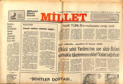 Millet Gazetesi 19 Kasım 1977 - Enver Sedat İsrailde GZ89781 - 1