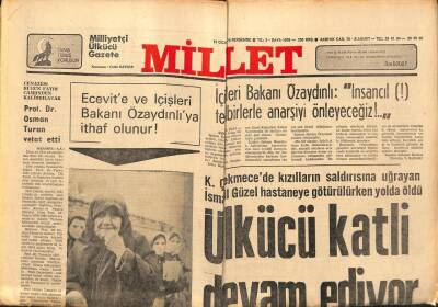Millet Gazetesi 19 Ocak 1978 - Ülkücü Katli Devam Ediyor GZ89752 - 1