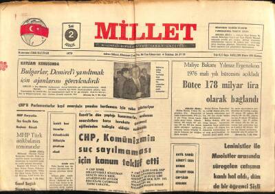 Millet Gazetesi 2 Aralık 1975 - İzmitte Kızılların Saldırdığı Ülkücüleri Birde Polis Dövdü GZ89550 - 1