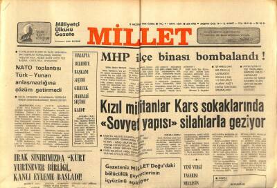 Millet Gazetesi 2 Haziran 1978 - Kızıl Militanlar Kars Sokaklarında Sovyet Yapısı Silahlarla Geziyor GZ89530 - 1