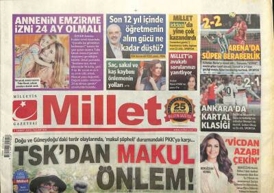 Millet Gazetesi 2 Şubat 2015 - TSKdan Makul Önlem GZ101340 - 1
