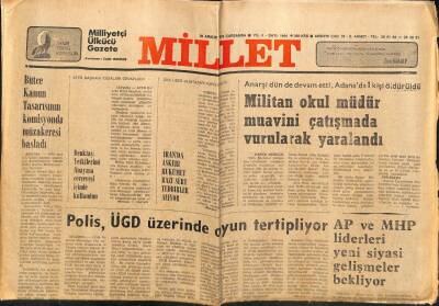 Millet Gazetesi 20 Aralık 1978 - Polis ÜGD Üzerinden Oyun Tertipliyor GZ66427 - 2