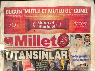 Millet Gazetesi 20 Kasım 2014 - Erkan Çelik Seda Sayana Aşkını Şiirle Anlattı GZ98856 - 1