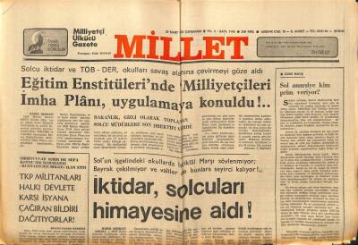 Millet Gazetesi 20 Mart 1978 - İktidar Solcuları Himayesine Aldı GZ89761 - 1