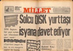 Millet Gazetesi 21 Kasım 1978 - Solcu Disk Yurttaşı İsyana Davet Ediyor GZ66389 - 2
