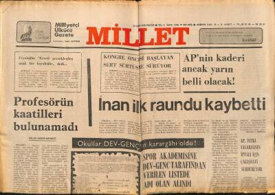Millet Gazetesi 22 Ekim 1978 - İran İlk Raundu Kaybetti GZ89697 - 1