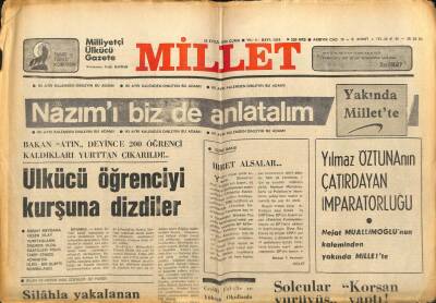 Millet Gazetesi 22 Eylül 1978 - Ülkücü Öğrenciyi Kurşuna Dizdiler GZ104197 - 1