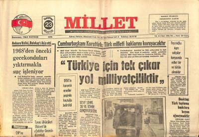 Millet Gazetesi 23 Ağustos 1975 - CHP Milletvekili Tabancasını Çıkarıp Millete Ateş Etti GZ89718 - 1