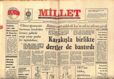 Millet Gazetesi 23 Aralık 1975 - Karakışla Birlikte Dertlerde Bastırdı GZ89592 - 1