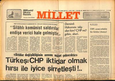 Millet Gazetesi 23 Aralık 1977 - Agah Oktay Güner, Ham Madde Tesisi Kurmak Zorundayız GZ89682 - 1