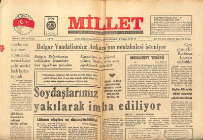 Millet Gazetesi 23 Ocak 1976 - Kızıl Anarşistler Keçiören Lisesine Saldırdılar GZ89665 - 1