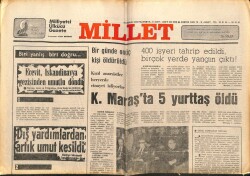 Millet Gazetesi 24 Aralık 1978 - Kahramanmaraşta 5 Yurttaş Öldü GZ66414 - 1