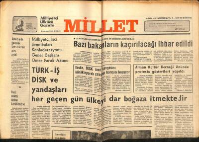 Millet Gazetesi 24 Ekim 1977 - Turgut ÖzalAnarşi Dıştan Körükleniyor GZ89786 - 1