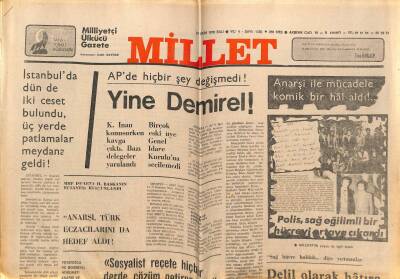 Millet Gazetesi 24 Ekim 1978 - Anarşi Türk Eczacılarını Hedef Aldı GZ66384 - 1
