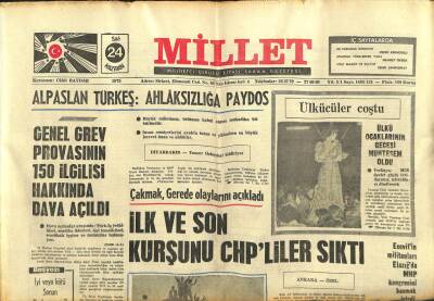 Millet Gazetesi 24 Haziran 1975 - Alpaslan Türkeş Ahlaksızlığa Paydos GZ104165 - 1