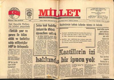 Millet Gazetesi 25 Ekim 1975 - Genel Nüfus Sayımı Yarın Yapılıyor GZ66376 - 1
