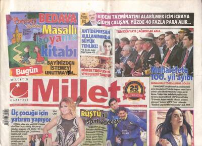 Millet Gazetesi 25 Nisan 2015 - Sibel Can , Üç Çocuğu İçin Yatırım Yapıyor GZ117247 - 1