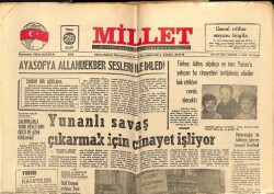 Millet Gazetesi 26 Ekim 1975 - Yunanlı Savaş Çıkarmak İçin Cinayet İşliyor GZ66377 - 1