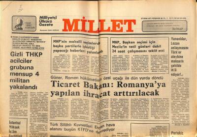 Millet Gazetesi 27 Ekim 1977 - Yunanlılar Lozan Anlaşmasını İhlal Ediyor GZ89789 - 1