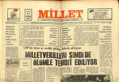 Millet Gazetesi 27 Haziran 1977 - Rus Harp Gemisi Akdenize Geçti GZ104196 - 1