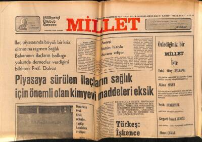 Millet Gazetesi 27 Şubat 1978 - İbrahim Alaettin Gövsayı de Kaybettik GZ72537 - 2