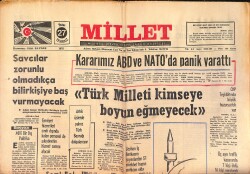 Millet Gazetesi 27 Temmuz 1975 - Alparslan Türkeş Kendisinden Birşeyler Beklenen İnsandır GZ158697 - Gökçekoleksiyon