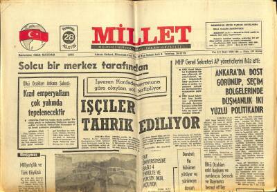 Millet Gazetesi 28 Ağustos 1975 - İşçiler Tahrik Ediliyor GZ104211 - 1