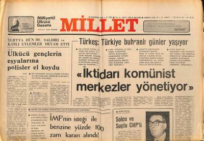 Millet Gazetesi 28 Ağustos 1978 - Türkeş Türkiye Buhranlı Günler Yaşıyor GZ89612 - 1