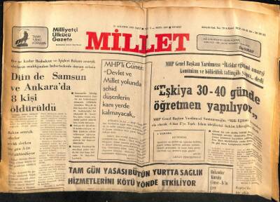 Millet Gazetesi 28 Ağustos 1979 - Eşkiya 30-40 Günde Öğretmen Yapılıyor GZ66465 - 1