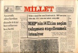 Millet Gazetesi 28 Eylül 1979 - Anarşik Olaylardan Dünde 6 Kişi Hayatlarını Kaybetti GZ69027 - 2