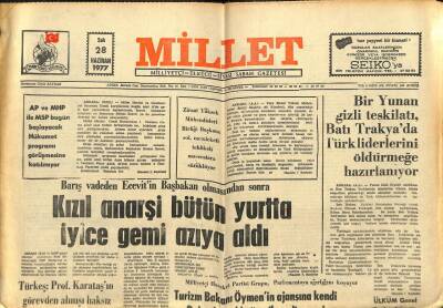 Millet Gazetesi 28 Nisan 1977 - Halil Tunç İşçiye Saygısızlık Yapmıştır GZ104194 - 1