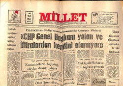 Millet Gazetesi 28 Ocak 1977 - 1963 Yılından Beri İlk Defa Denktaş İle Makarios Dün Başbaşa Görüştü GZ72533 - 2