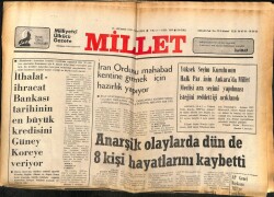 Millet Gazetesi 29 Ağustos 1979 - Anarşik Olaylarda Dün de 8 Kişi Öldü GZ66410 - 2
