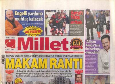 Millet Gazetesi 29 Aralık 2014 - İtalyada Türk Gemisi Battı 2 Ölü - TBMM Başkanları Listenin Başında GZ98247 - 1