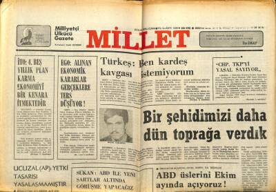Millet Gazetesi 29 Eylül 1979 - ABD Üslerini Ekim Ayında Açıyoruz GZ104181 - 1