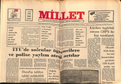 Millet Gazetesi 29 Mart 1977 - İTÜde Solcular Öğrencilere Ve Polise Yaylım Ateşi Açtılar GZ72524 - 2