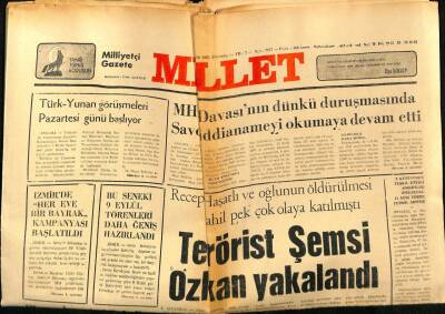 Millet Gazetesi 3 Eylül 1981 - Terörist Şemsi Özkan Yakalandı GZ89523 - 1