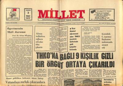 Millet Gazetesi 3 Şubat 1977 - Korutürk G.Kurmay Başkanını Makamında Ziyaret Etti GZ87243 - 1