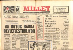 Millet Gazetesi 3 Temmuz 1975 - İki Büyük Banka Devletleştiriliyor GZ103616 - 2