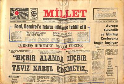 Millet Gazetesi 30 Temmuz 1975 - Nevzat Yaltıntaş Milleti Ziyaret Etti GZ89795 - 1