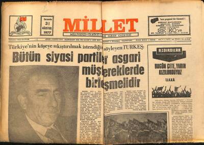 Millet Gazetesi 31 Ağustos 1977 - Hakkı Duran, Orman Yangınları Sabotaj Eseridir GZ89625 - 1