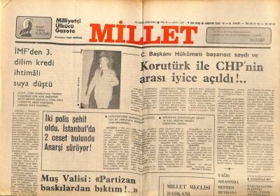 Millet Gazetesi 31 Ekim 1978 - IMFden 3.Dilim Kredi İhtimali Suya Düştü GZ89700 - 1