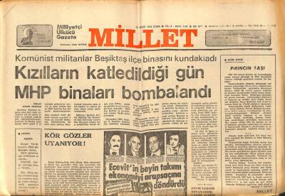 Millet Gazetesi 31 Mart 1978 - Yaşar Okuyan,Ülkücü Hareket Ecevitin Kafasına Sığmayacak Kadar Büyüktür GZ89766 - 1