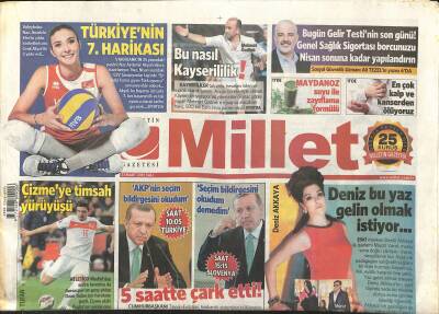 Millet Gazetesi 31 Mart 2015 - Deniz Akkaya Bu Yaz Gelin Olmak İstiyor... - Hande Yenere Hakaret Davası GZ124505 - 1