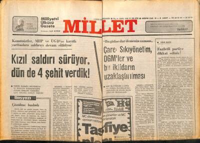Millet Gazetesi 4 Ekim 1978 - Çare Sıkıyönetim GZ89751 - 1
